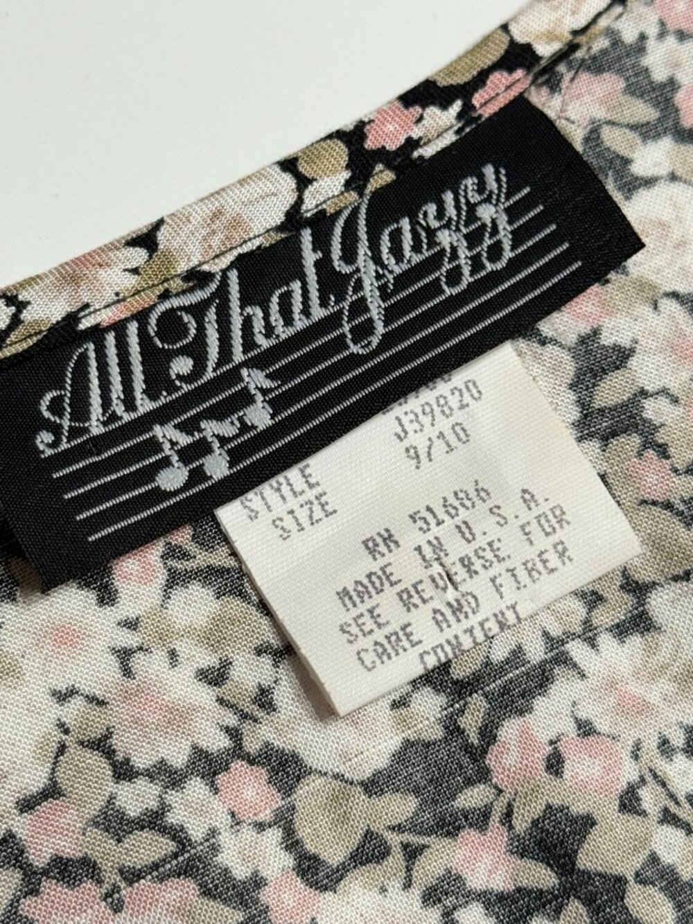 Vtg 90s All That Jazz Black Floral Rayon Button Front Maxi Dress Babydoll Grunge - Picture 8 of 11